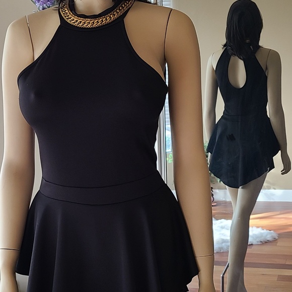 DRESSY BLACK ROMPER DRESS - Picture 4 of 13